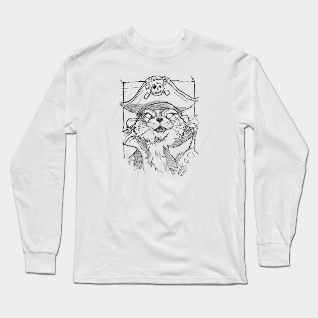 The Otter Pirate! Long Sleeve T-Shirt by Unchained Tom